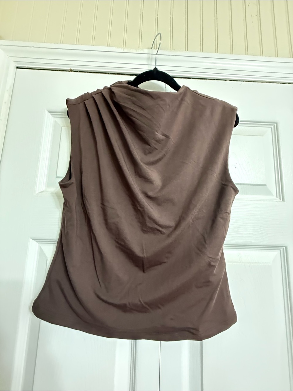 Abercrombie & Fitch Brown Draped-Back Sleeveless Top